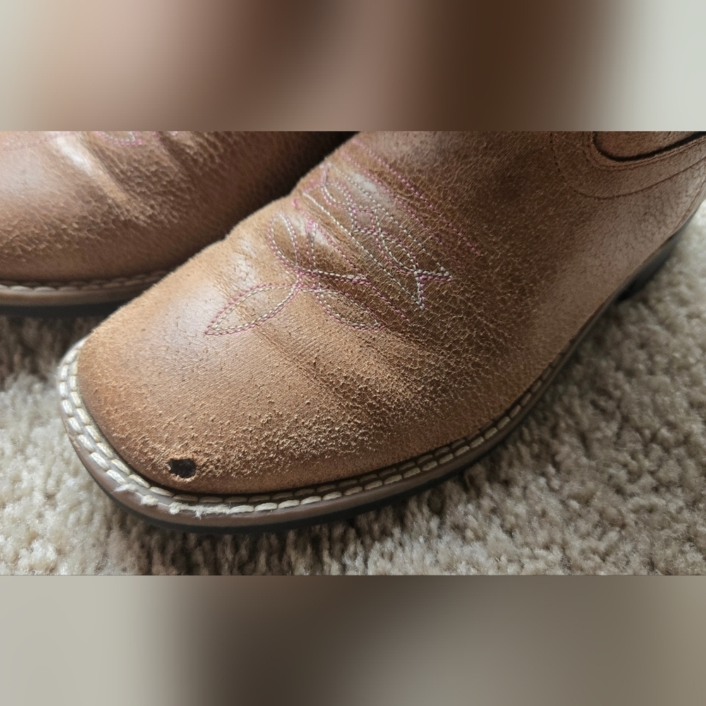Shyanne Kids Brown and Pink Western Boots - Picture 6 of 9